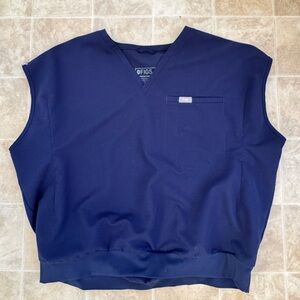 Figs Navy Blue Technical Collection Scrub Top